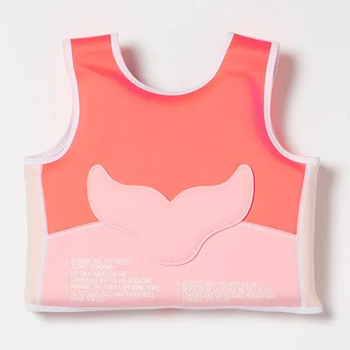 SUNNYLiFE Melody the Mermaid Swim Vest Neon Strawberry