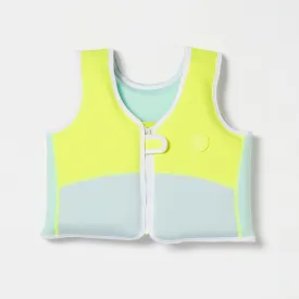 SUNNYLIFE - Salty the Shark Swim Vest Aqua Neon Yellow