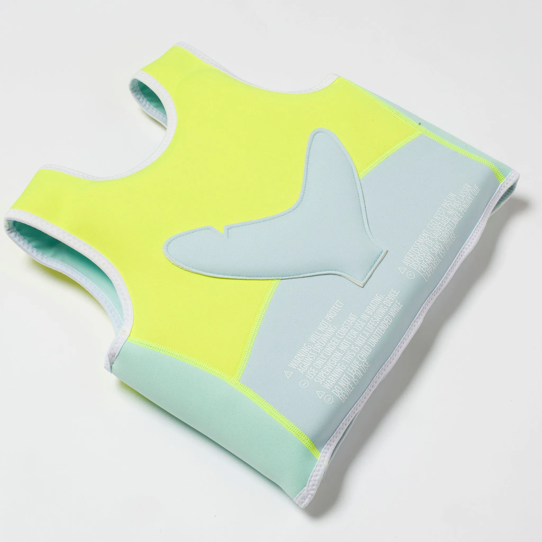 SUNNYLIFE - Salty the Shark Swim Vest Aqua Neon Yellow