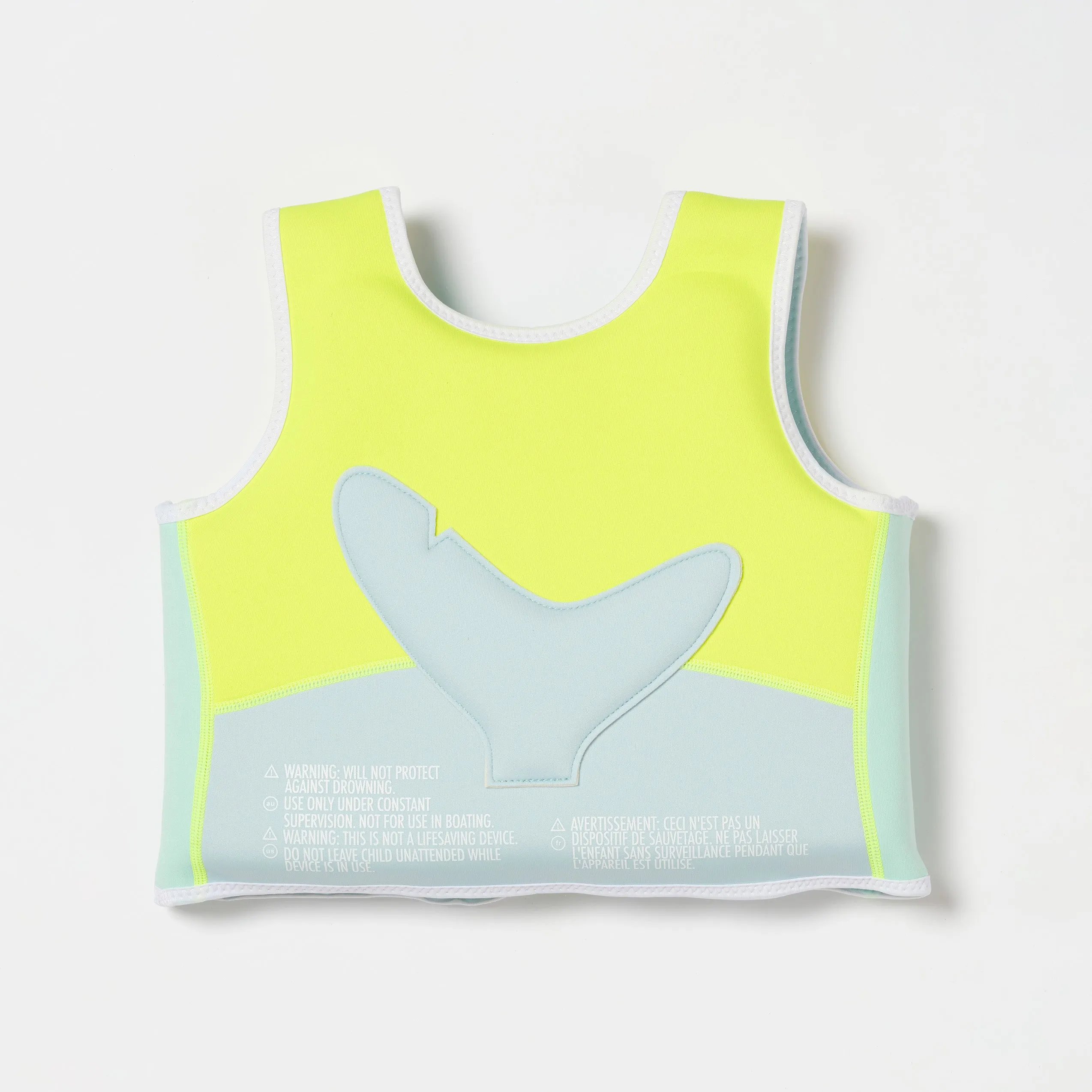 SUNNYLIFE - Salty the Shark Swim Vest Aqua Neon Yellow