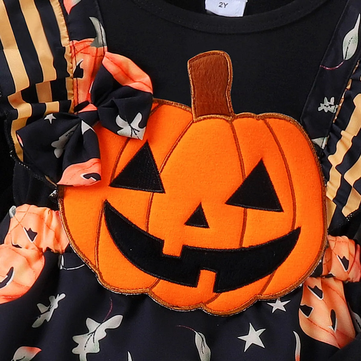 Toddler Girl Halloween Flutter Long Sleeve Dress