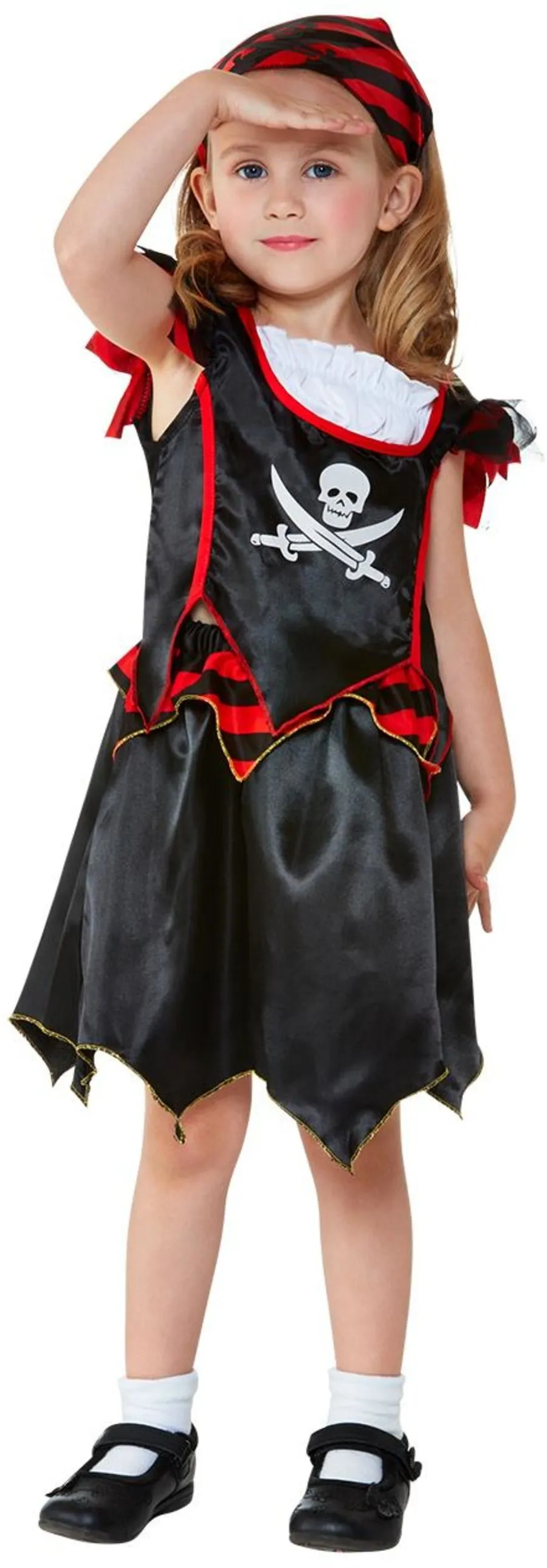 Toddler Pirate Skull and Crossbones Girl Costume