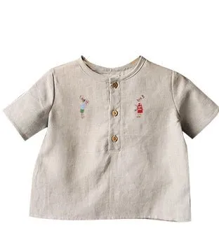 Toddler/Kid Boy's Animals Embroidery Top (2 Designs)