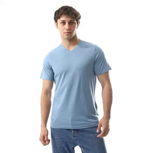 Undershirt For Men, Short Sleeves, - Blue