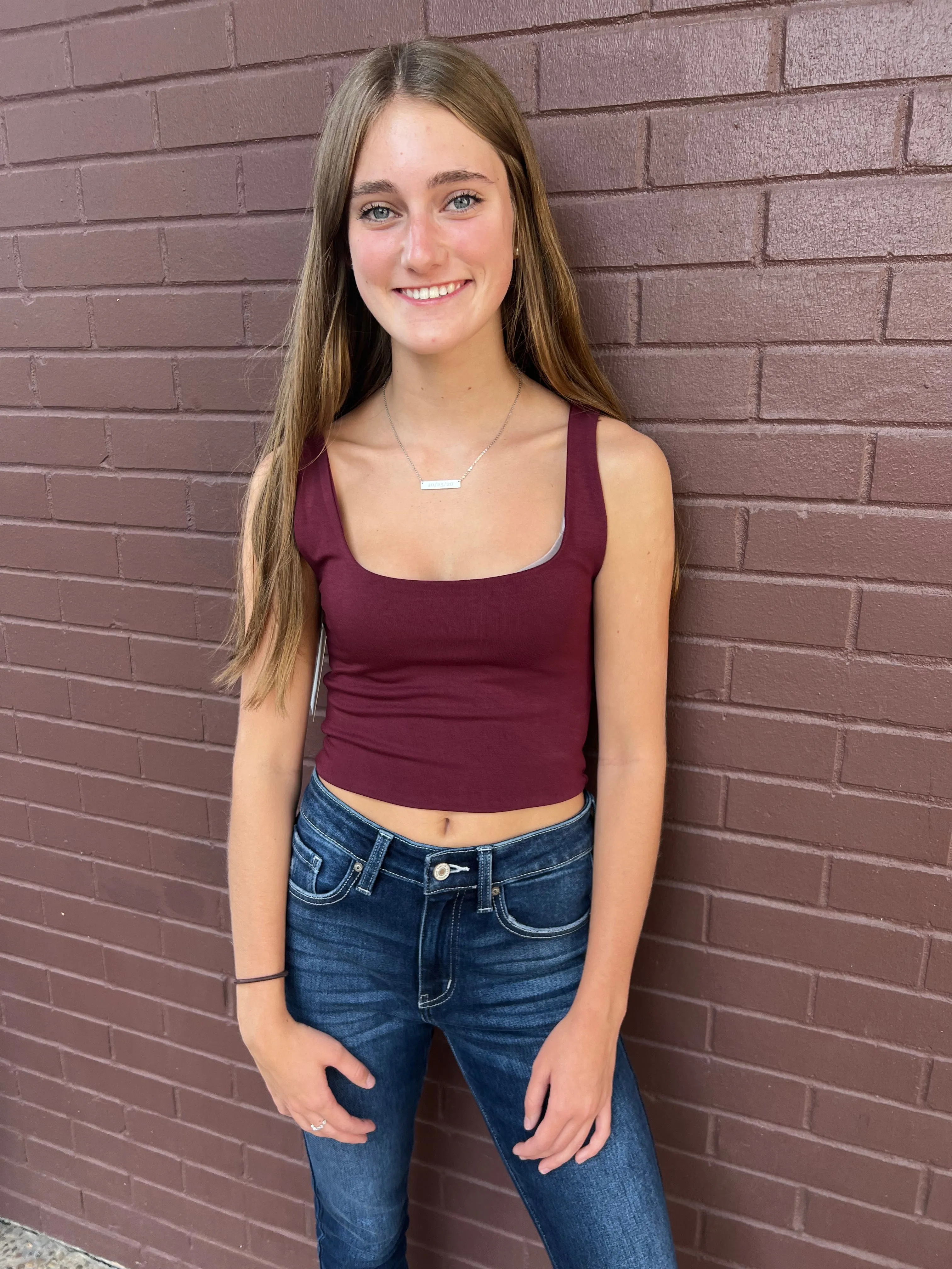 Understated Tank Top - Burgundy