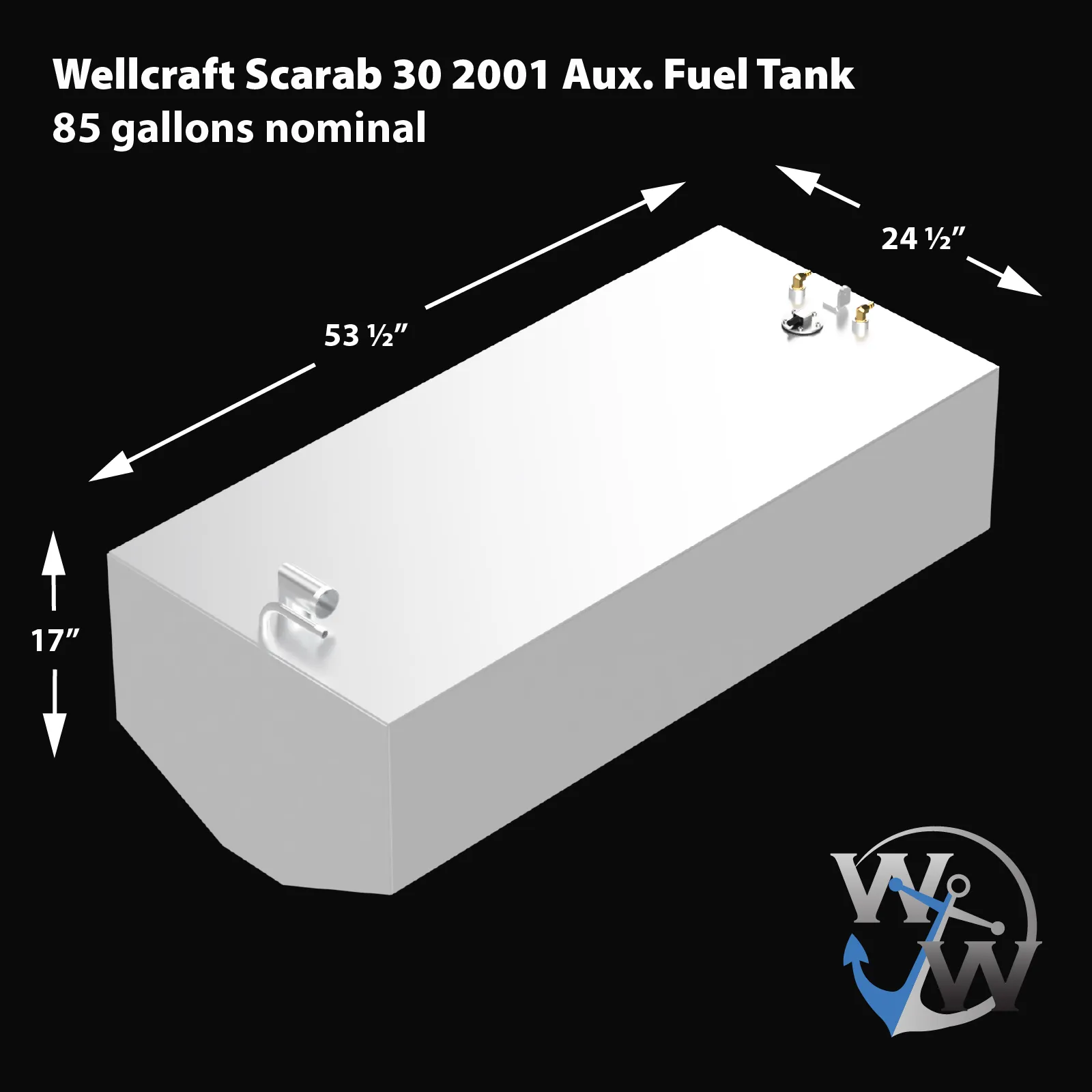 Wellcraft Scarab 30' 2001 2-Tank Combo: 1 x 150 gal.   1 x 85 gal OEM Replacement Fuel Tanks