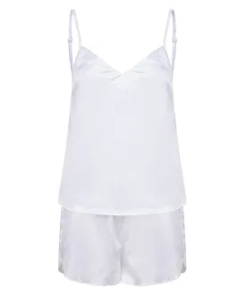 White - Women's satin cami short pyjamas