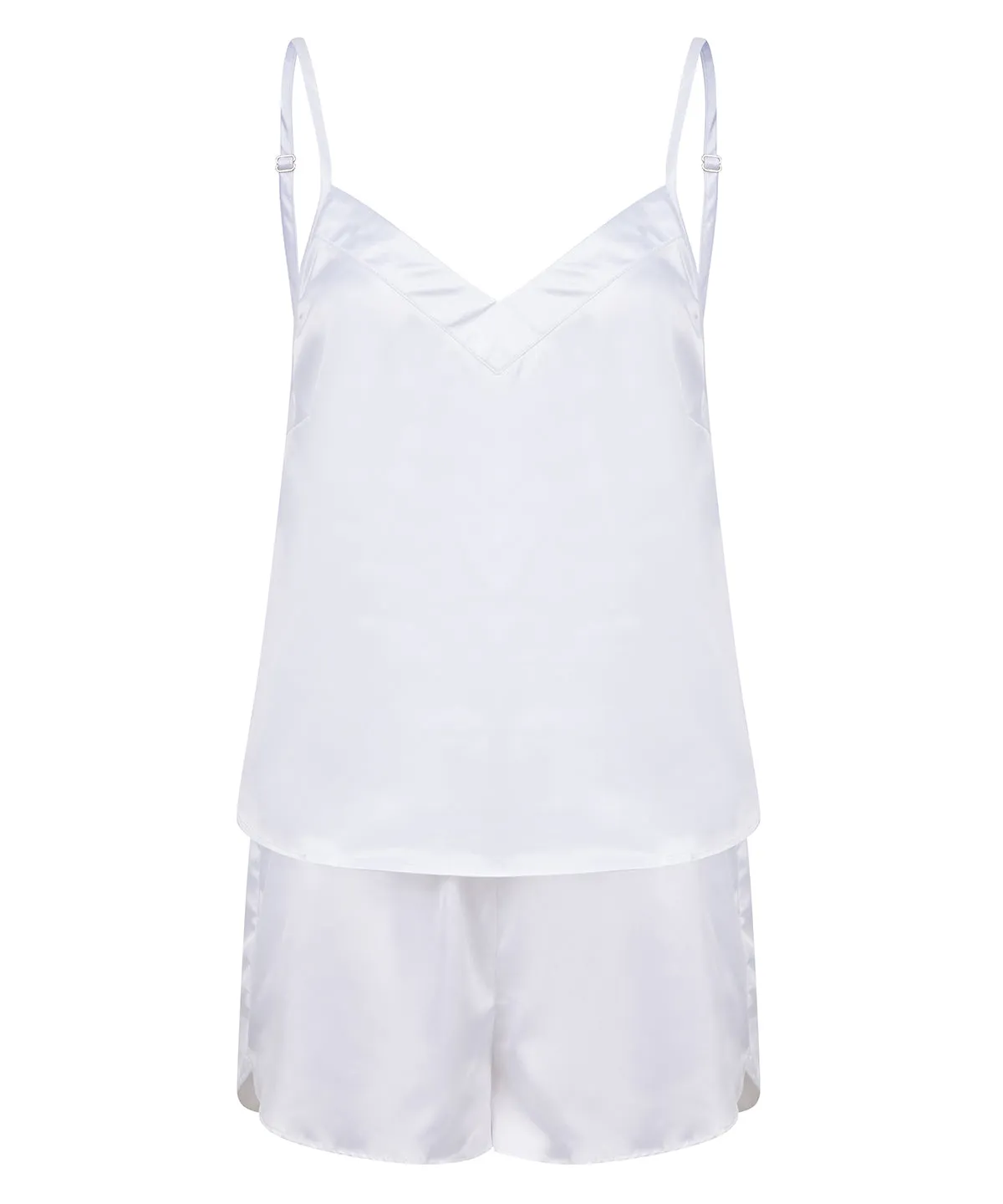 White - Women's satin cami short pyjamas